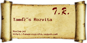 Tamás Rozvita névjegykártya